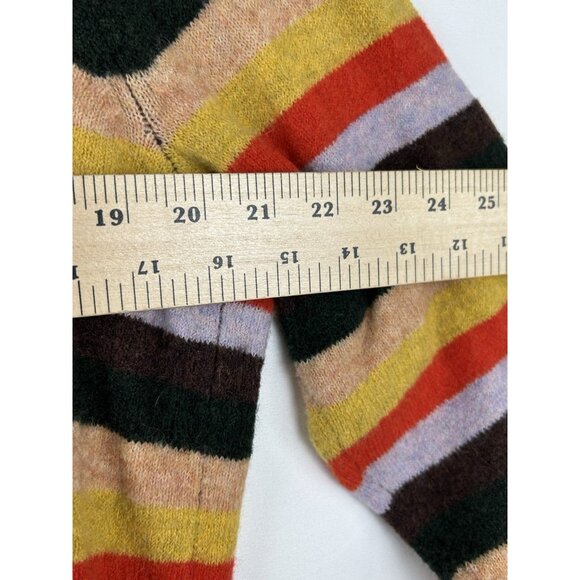 MADEWELL Womens Large Wrap Front pullover Sweater Stripe Multicolor Alpaca Wool - Picture 5 of 15